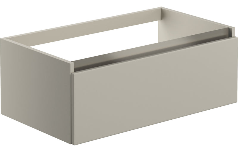 Lavender 800mm 1 Drawer Wall Hung Basin Unit (No Top) - Matt Latte - KPSB101552