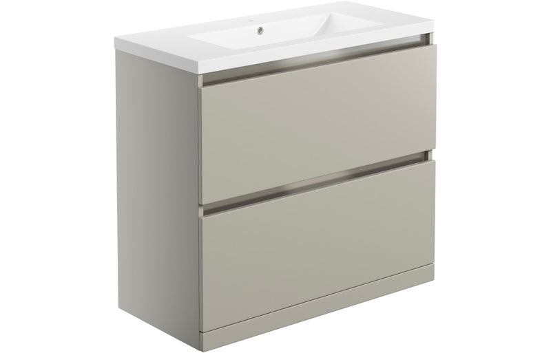Lavender 815mm 2 Drawer Floor Standing Basin Unit Inc. Basin - Matt Latte - KPSB101555