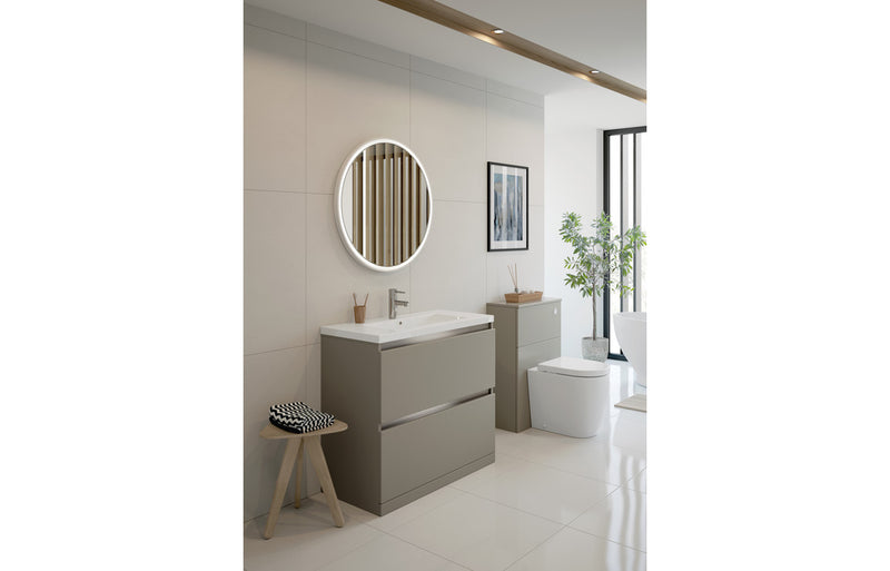 Lavender 815mm 2 Drawer Floor Standing Basin Unit Inc. Basin - Matt Latte - KPSB101555