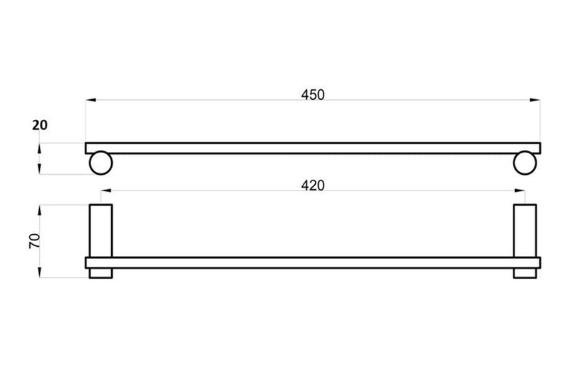 Alnwick 45cm Towel Rail - Chrome - KPSB101674