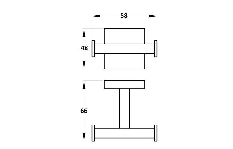Kenilworth Double Robe Hook - Chrome - KPSB101691