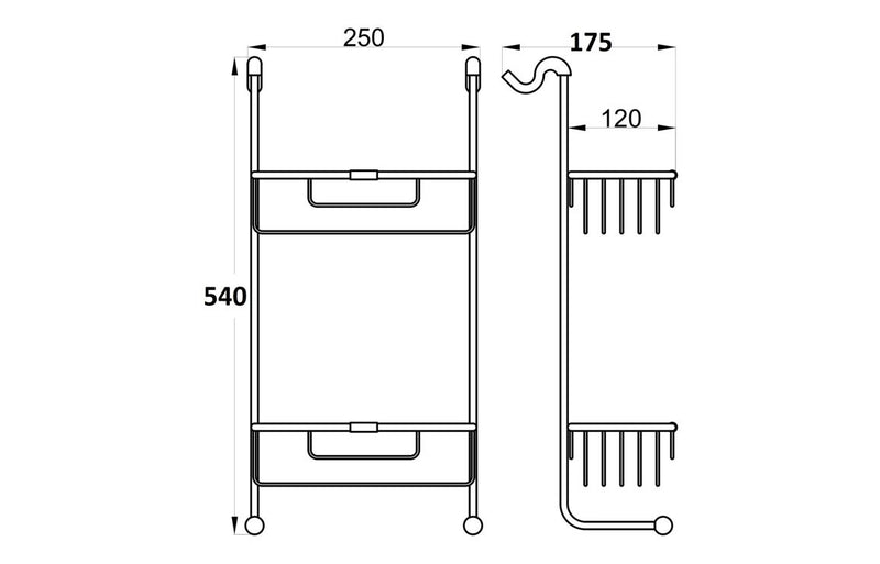 Portchester 2-Tier Shower Caddy - Chrome - KPSB101700