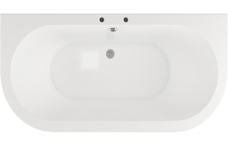 Crimdon Freestanding Back To Wall 1700x800x600mm 2TH Bath w/Feet - White - KPSB102813