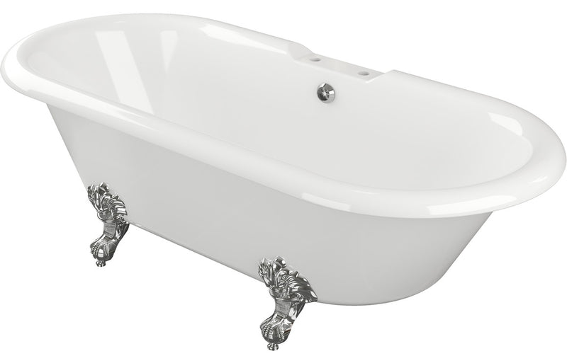 Sandown Freestanding 1690x740x620mm 2TH Bath w/Feet - White - KPSB102815