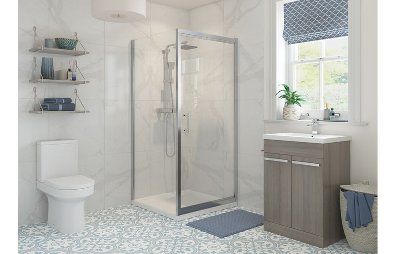 Vista 900mm Infold Door - Chrome - KPSB102825