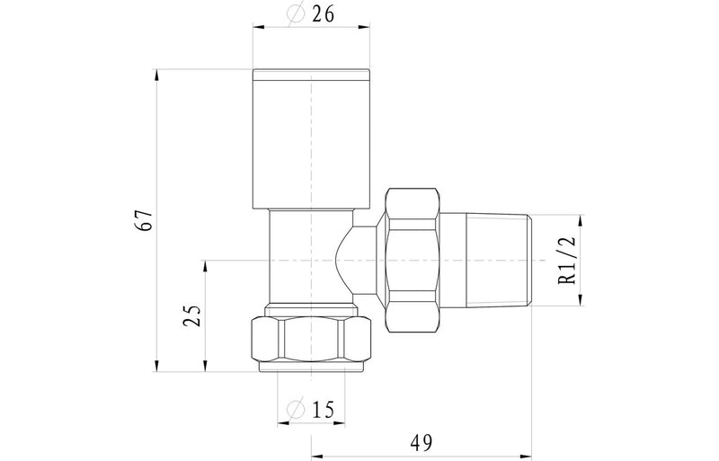 Patterned Anthracite Radiator Valves - Angled - KPSB103012