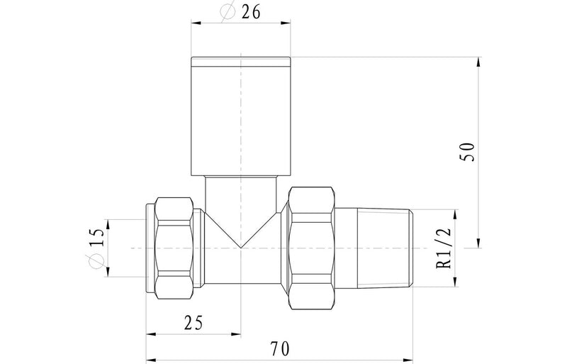 Patterned Chrome Radiator Valves - Straight - KPSB103014