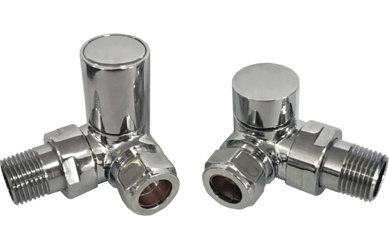 Patterned Chrome Radiator Valves - Corner - KPSB103016