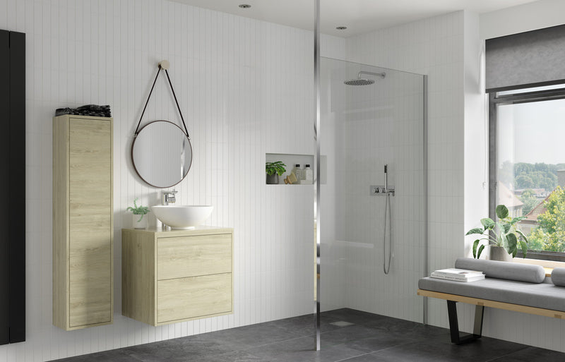 Crystal 760mm Wetroom Panel & Floor-to-Ceiling Pole - Chrome - KPSB103392