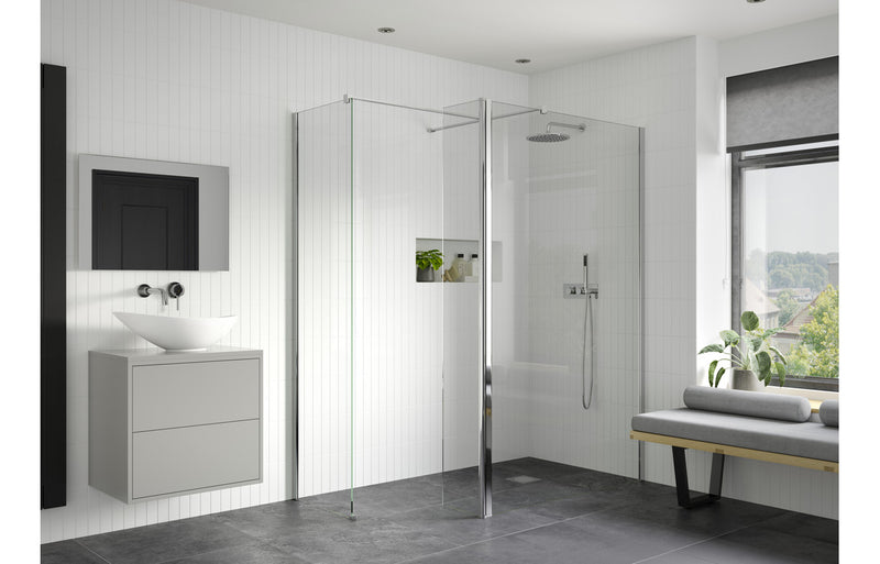Crystal Optional 330mm Rotatable Wetroom Panel (Retrofit) - Chrome - KPSB103399