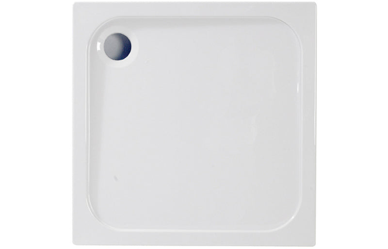 45mm Low Profile 800x800mm Square Tray & Waste - White - KPSB104318