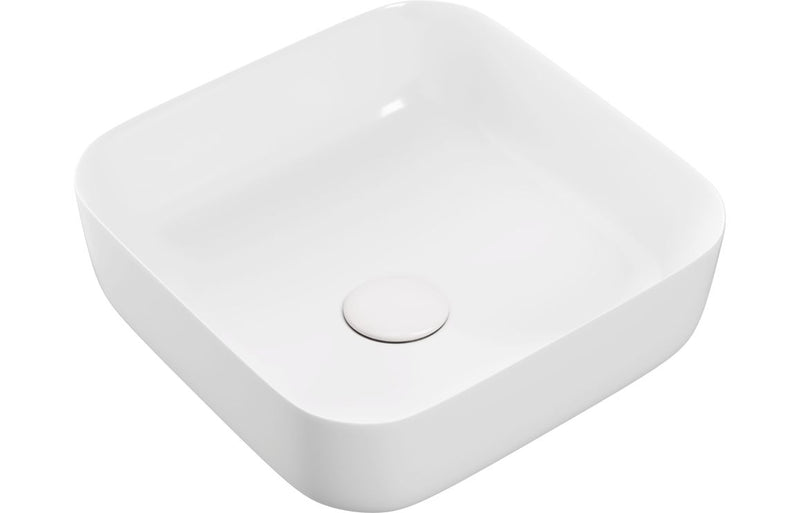 Cranbrook 400mm Ceramic Square Washbowl & Waste - Matt White - KPSB104931