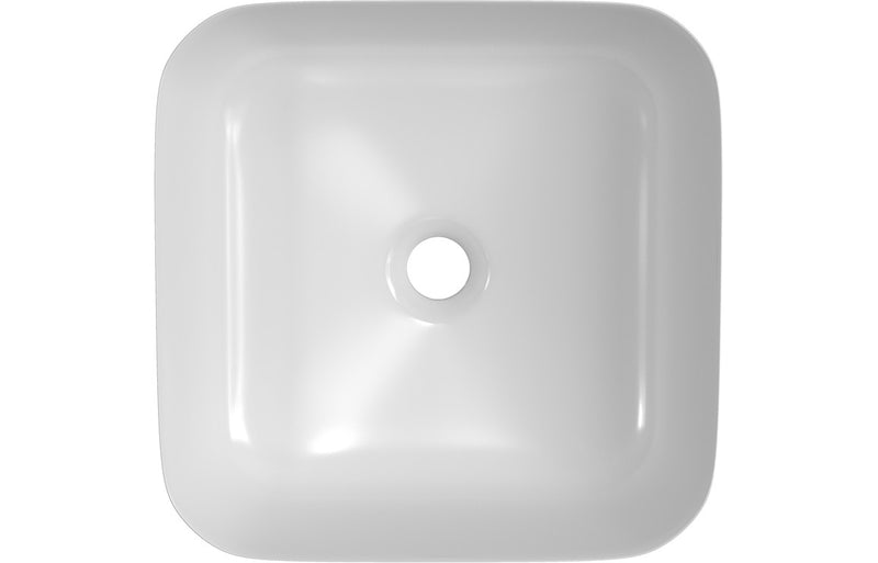 Cranbrook 400mm Ceramic Square Washbowl & Waste - Matt White - KPSB104931