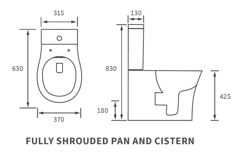 Langley Rimless Close Coupled Fully Shrouded WC & Soft Close Seat - KPSB104938