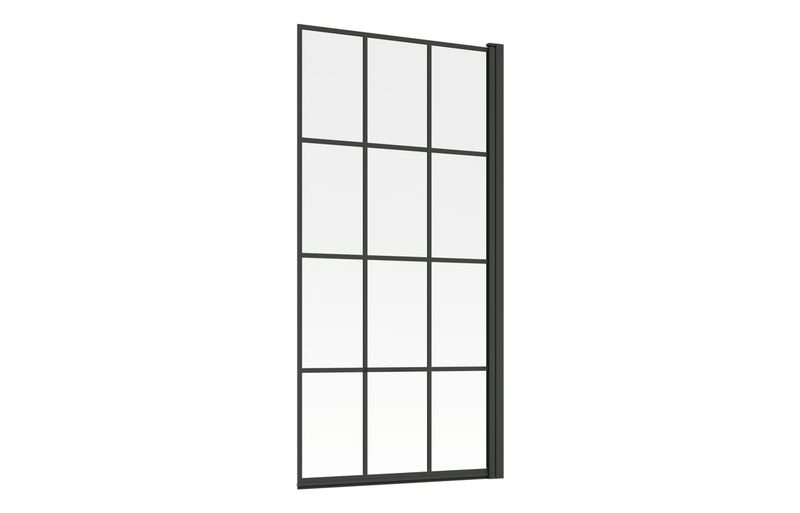Single Straight Bath Screen - Black Framed - KPSB104940