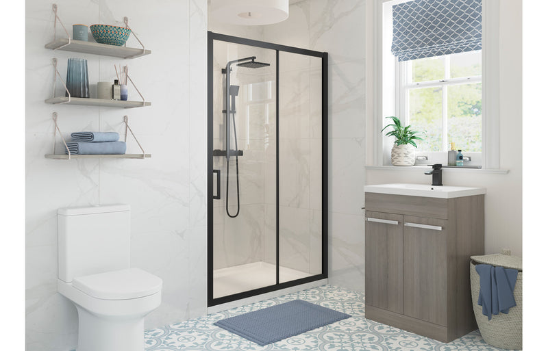 Vista 1000mm Sliding Door - Black - KPSB104945