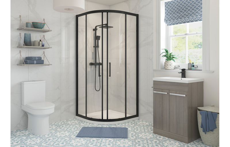 Vista 800mm 2 Door Quadrant - Black - KPSB104949