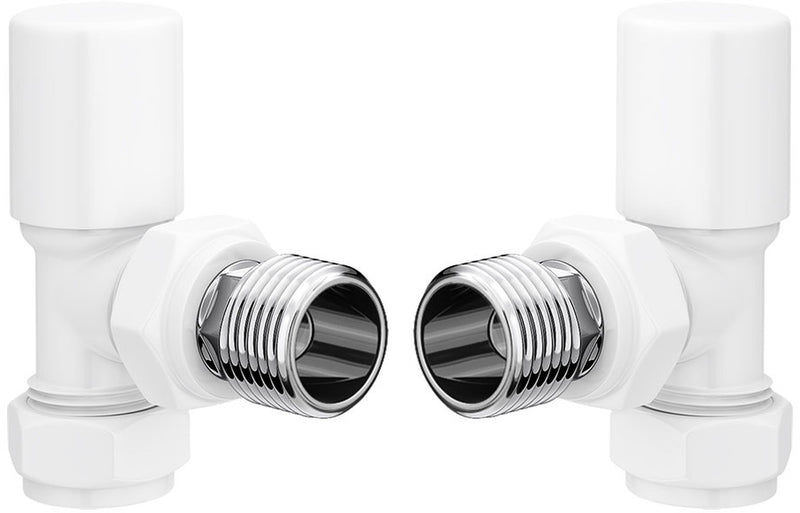 Patterned White Radiator Valves - Angled - KPSB104988