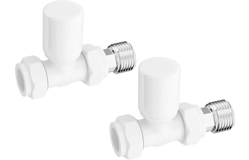Patterned White Radiator Valves - Straight - KPSB104989