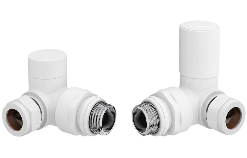 Patterned White Radiator Valves - Corner - KPSB104990
