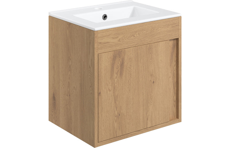 Sunflower 510mm Wall Hung Unit Inc. Basin - Seville Oak - KPSB105314