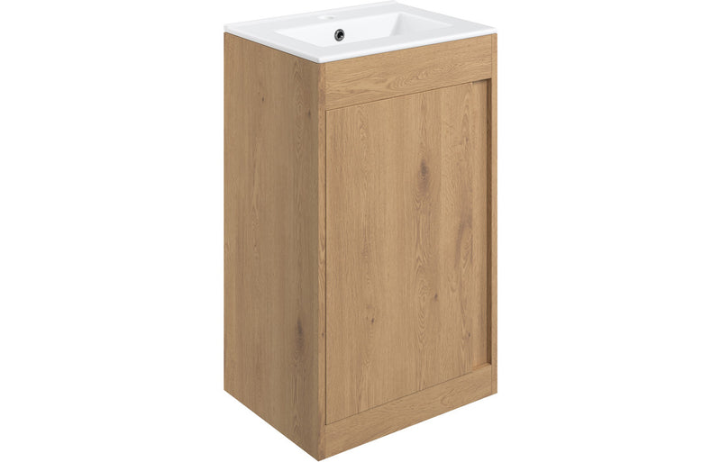 Sunflower 510mm Floor Standing Unit Inc. Basin - Seville Oak - KPSB105315