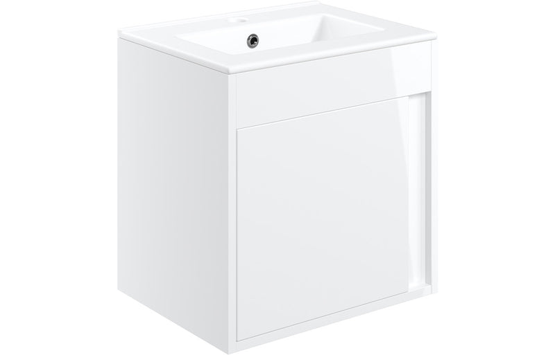 Sunflower 510mm Wall Hung Unit Inc. Basin - White Gloss - KPSB105320
