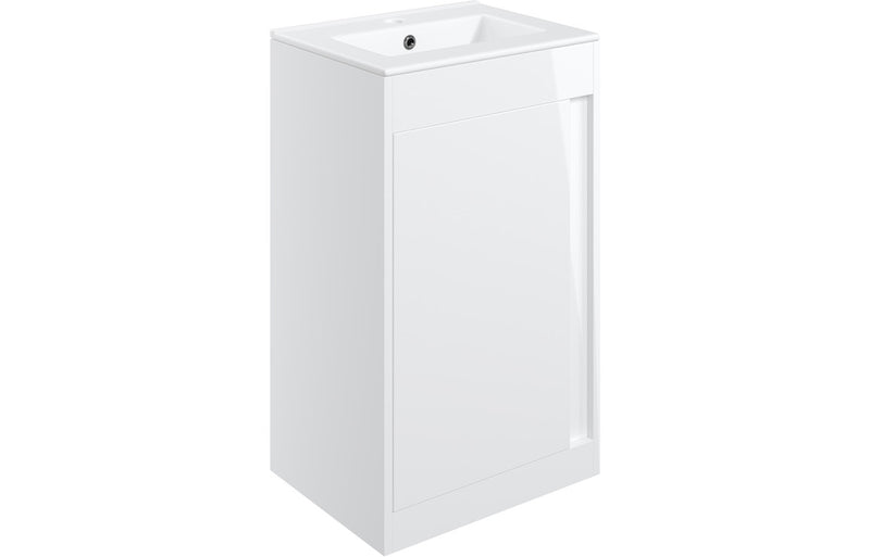 Sunflower 510mm Floor Standing Unit Inc. Basin - White Gloss - KPSB105321