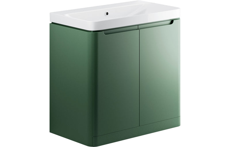 Clover 805mm 2 Door Floor Standing Basin Unit - Matt Sage Green - KPSB105329