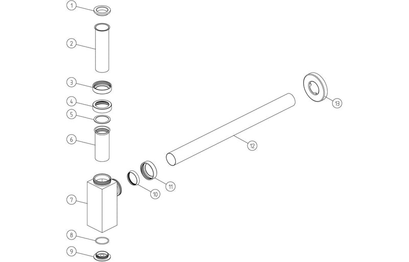 Modern Square Bottle Trap - Chrome - KPSB105681