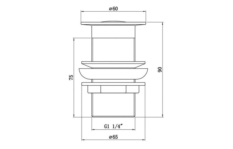 Unslotted Round Basin Waste - Chrome - KPSB105683