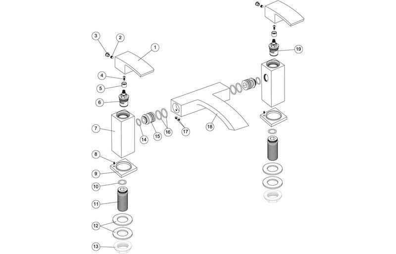 Calder Bath Filler - Chrome 0.1 Bar - KPSB105689