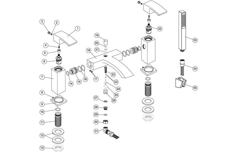 Calder Bath/Shower Mixer - Chrome 0.1 Bar - KPSB105690
