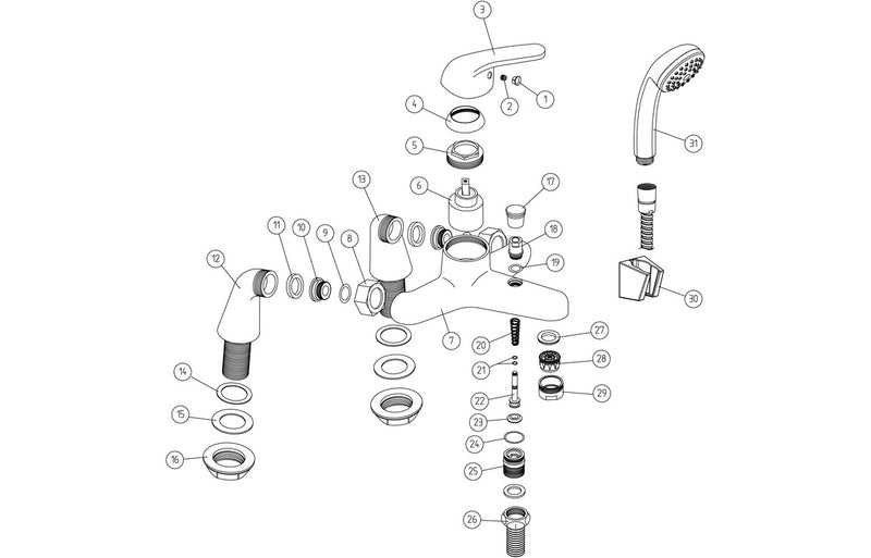 Heddon Bath/Shower Mixer - Chrome 2.0 Bar - KPSB105704