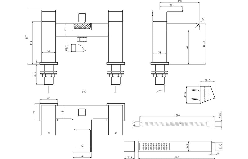 Font Bath/Shower Mixer - Chrome 0.2 Bar - KPSB105716