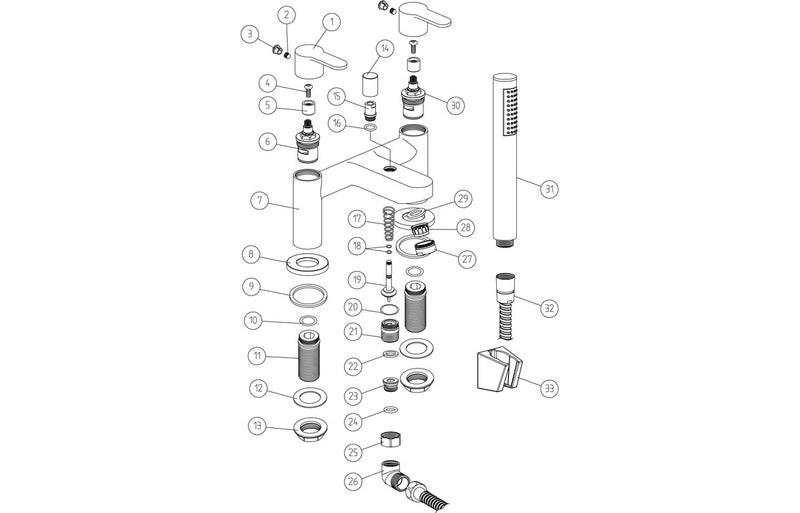 Abbey Bath/Shower Mixer & Shower Kit - Chrome 1.5 Bar - KPSB105725