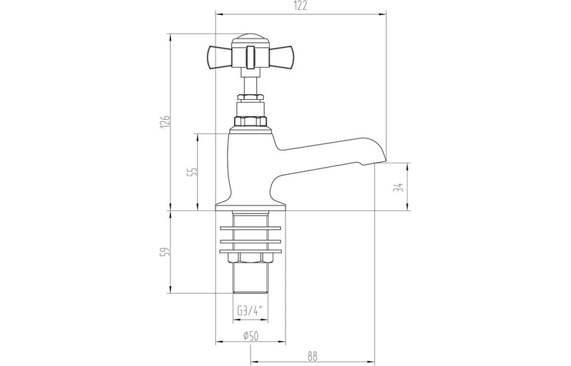 Bourne Bath Taps - Chrome 0.5 Bar - KPSB105733