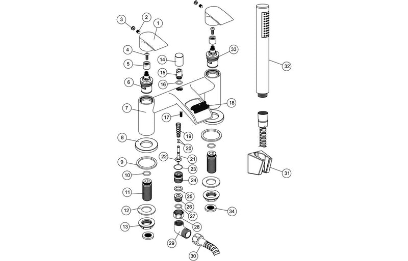 Mersey Bath/Shower Mixer - Chrome 0.1 Bar - KPSB105745