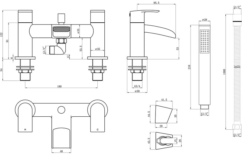 Mersey Bath/Shower Mixer - Chrome 0.1 Bar - KPSB105745