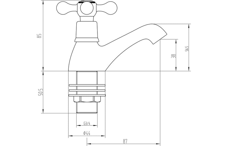 Quin Bath Pillar Taps - Chrome 0.1 Bar - KPSB105753