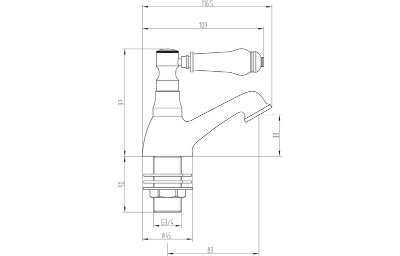 Glen Bath Pillar Taps - Chrome 1.0 Bar - KPSB105755