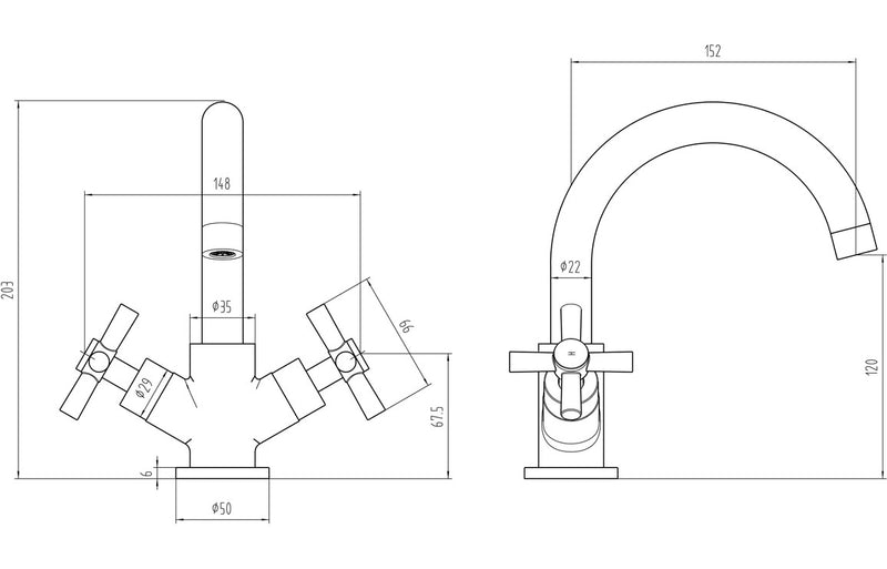 Ingol Basin Mixer & Waste - Chrome 1.0 Bar - KPSB105762