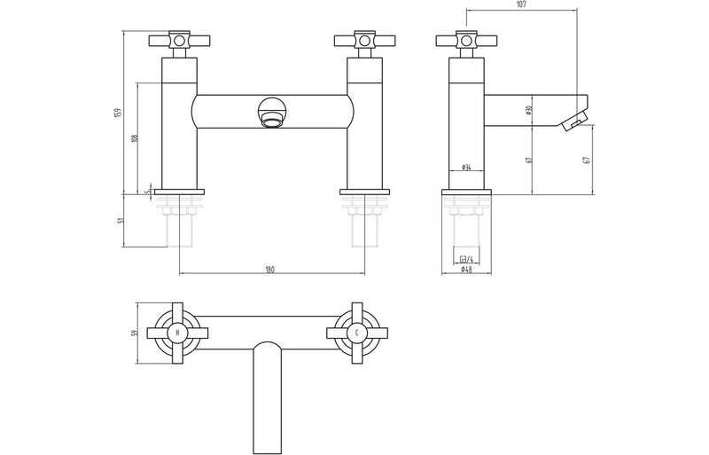 Ingol Bath Filler - Chrome 2.0 Bar - KPSB105764