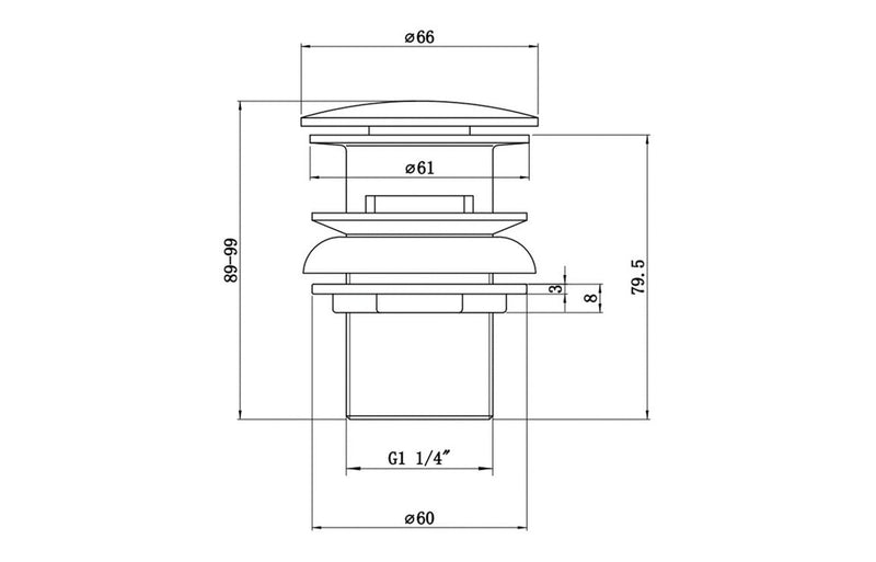 Easy Clean Basin Waste - Chrome - KPSB105767