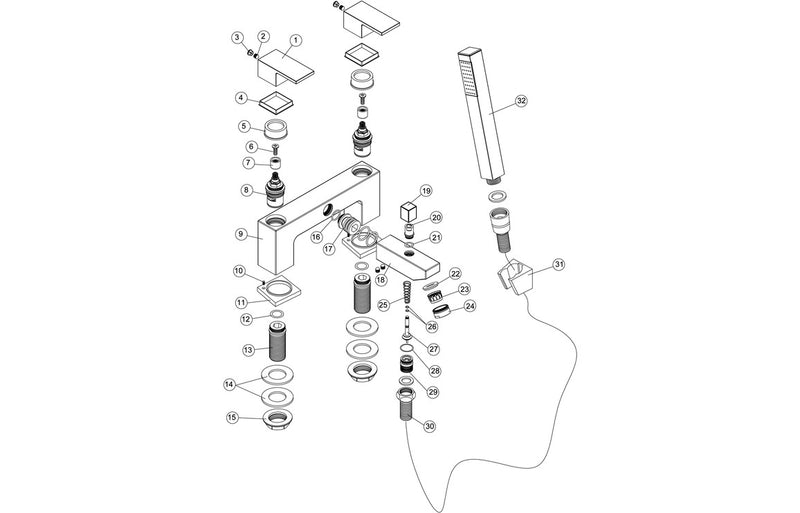 Medway Bath/Shower Mixer & Bracket - Chrome 1.5 Bar - KPSB105775