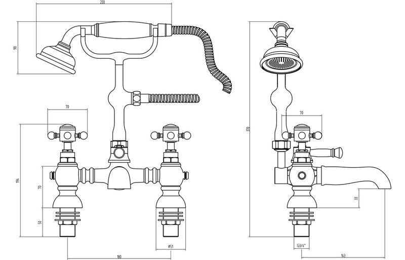 Stour Bath/Shower Mixer & Shower Kit - Chrome 0.1 Bar - KPSB105778