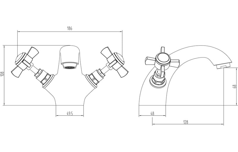 Stour Basin Mixer & Pop Up Waste - Chrome 0.1 Bar - KPSB105779