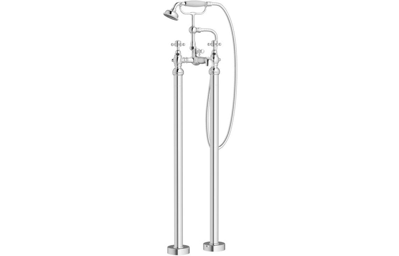Stour Floor Standing Bath/Shower Mixer & Shower Kit - Chrome 0.5 Bar - KPSB105780