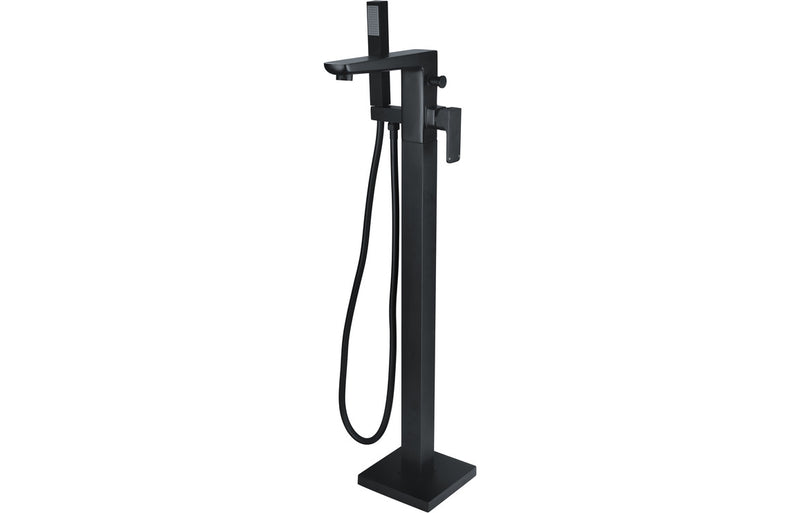 Avon Floor Standing Bath/Shower Mixer - Matt Black 1.0 Bar - KPSB105798