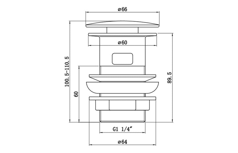 Slotted Mushroom Basin Waste (1 1/4") - Matt Black - KPSB105800